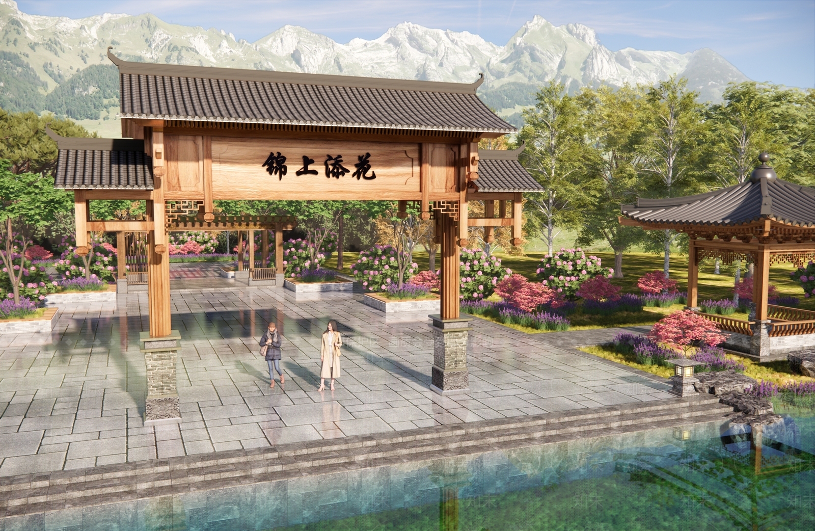 现代新中式牌坊牌楼SU模型下载【ID:1187072517】