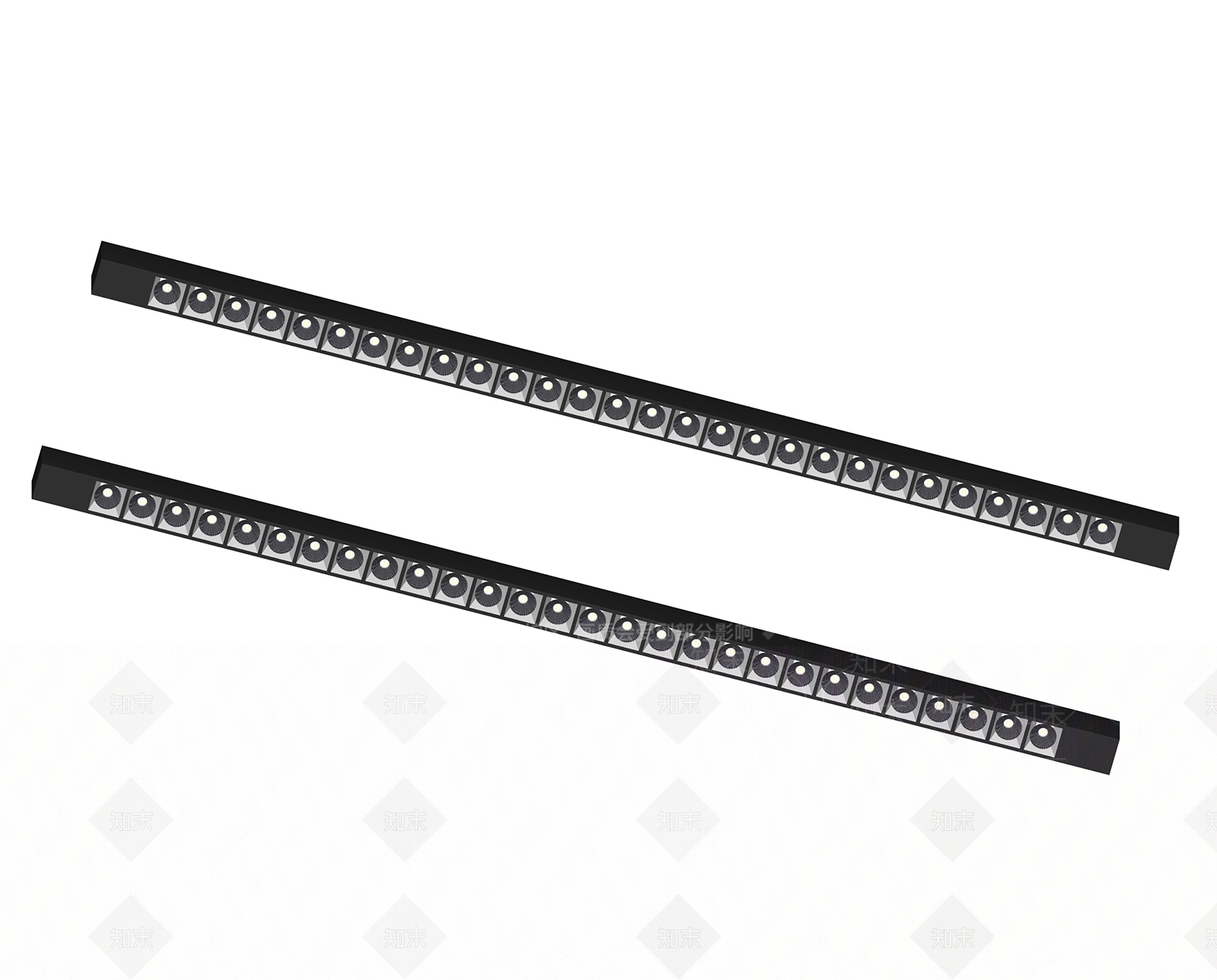 现代格栅灯SU模型下载【ID:1187075251】