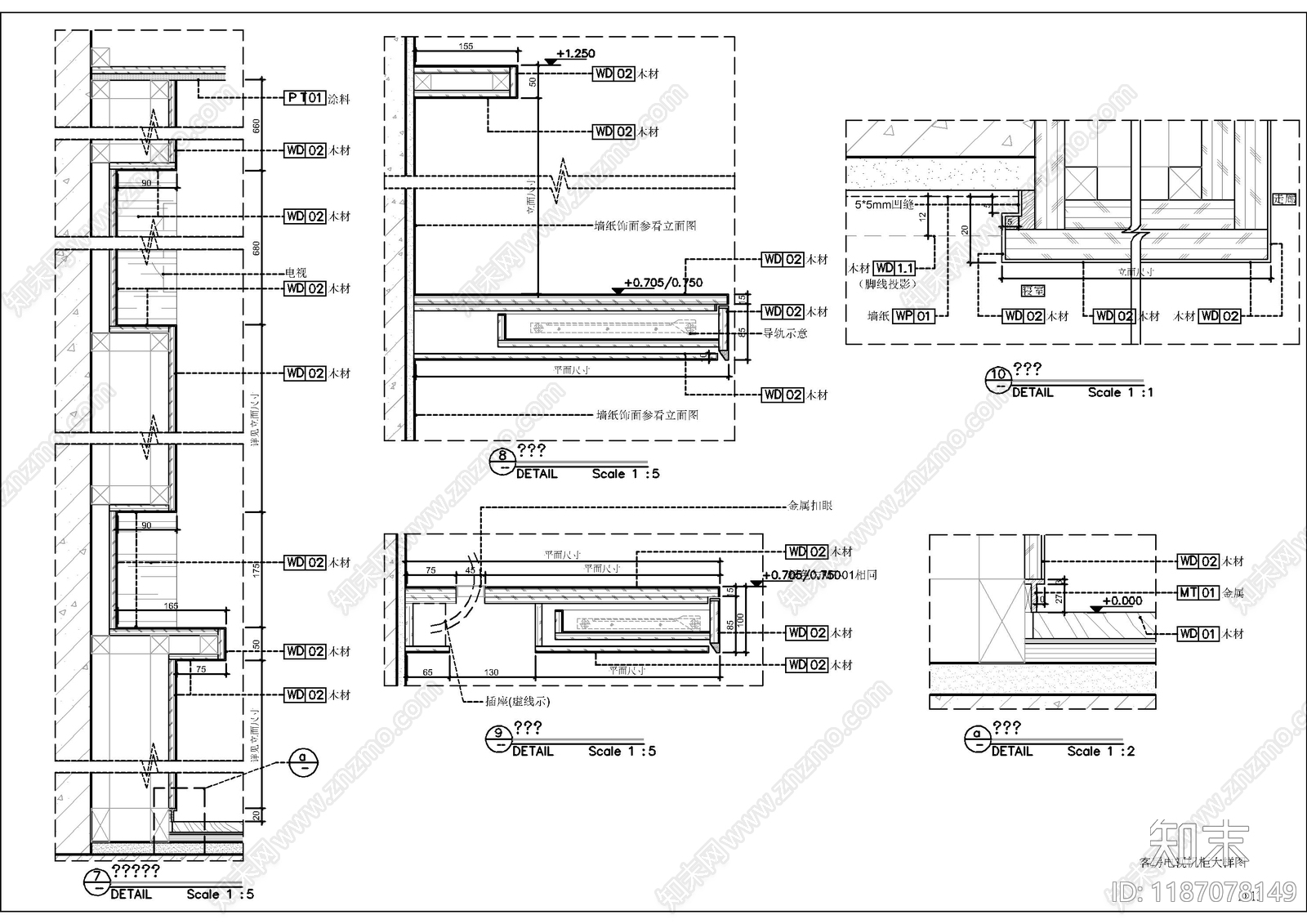 背景墙节点施工图下载【ID:1187078149】