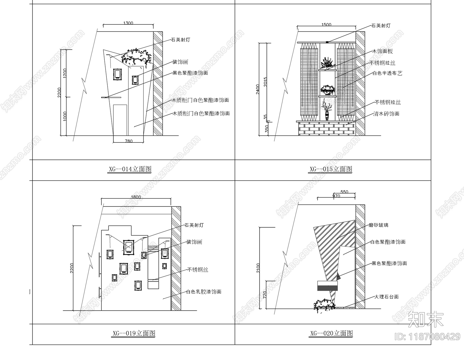 2025最新玄关衣帽柜CAD图库cad施工图下载【ID:1187080429】
