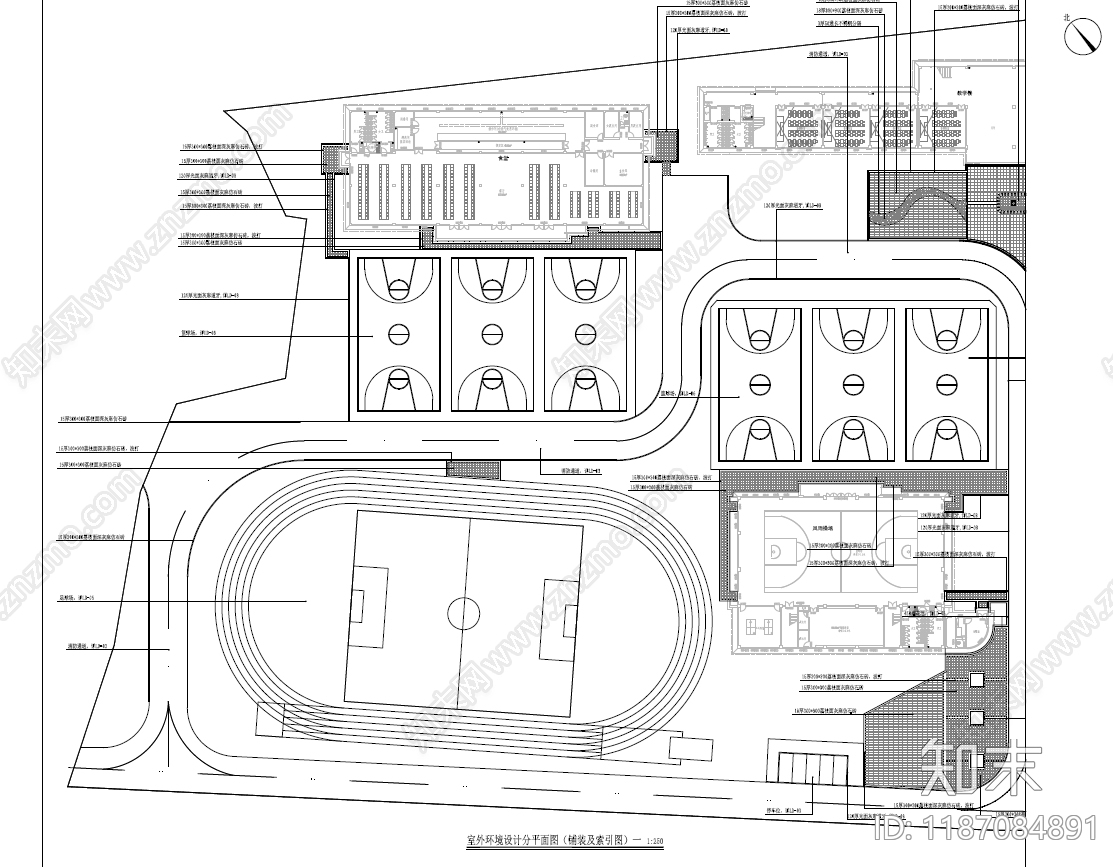 现代校园景观cad施工图下载【ID:1187084891】