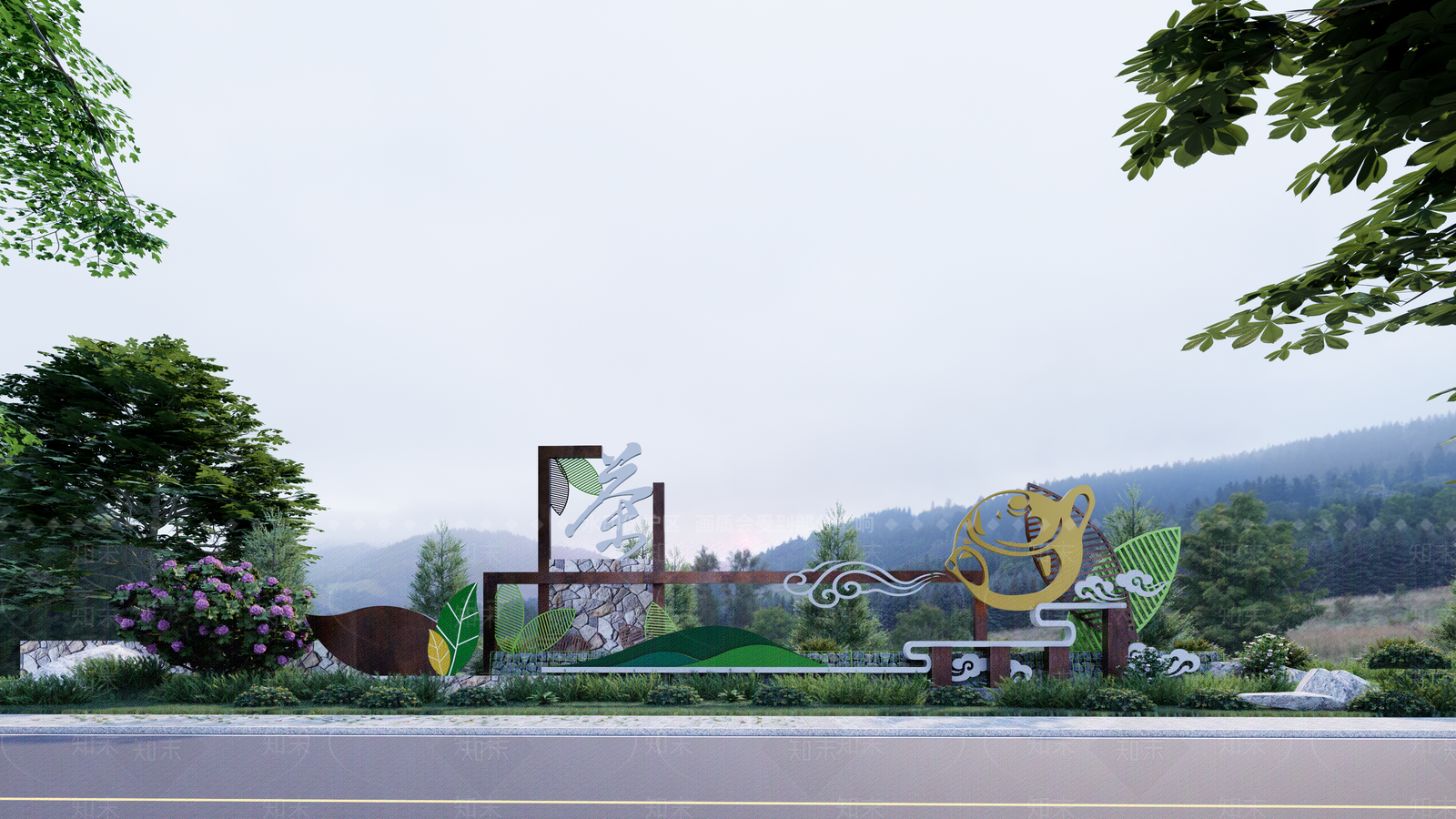 现代新中式景观公园SU模型下载【ID:1187087750】