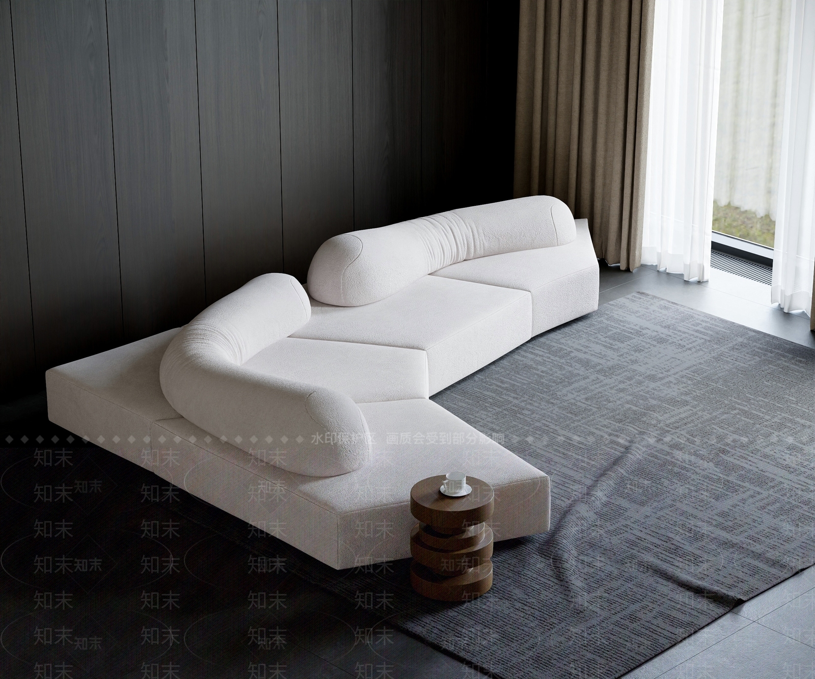 北欧意式异形沙发3D模型下载【ID:1187087323】