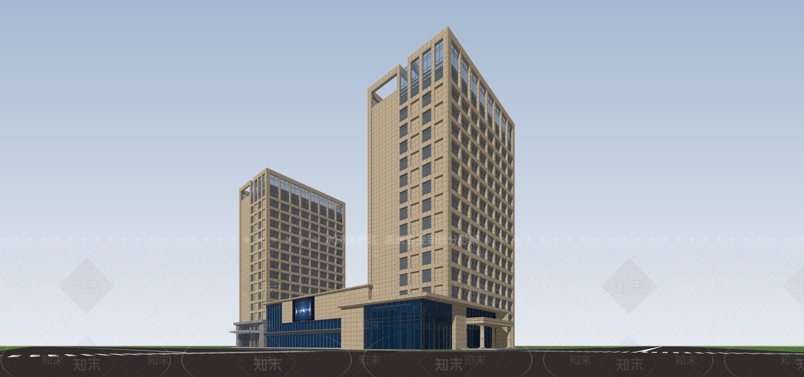 现代酒店建筑SU模型下载【ID:1187089678】