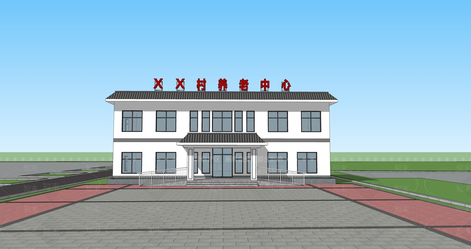 新中式中式小公建SU模型下载【ID:1187091243】