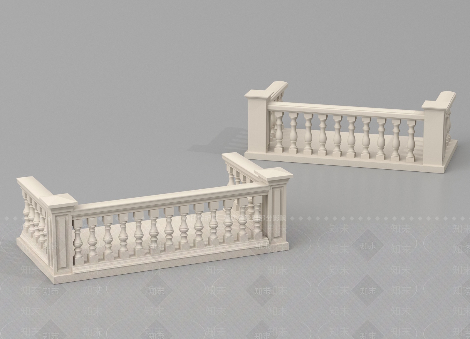 欧式栏杆3D模型下载【ID:1187091488】