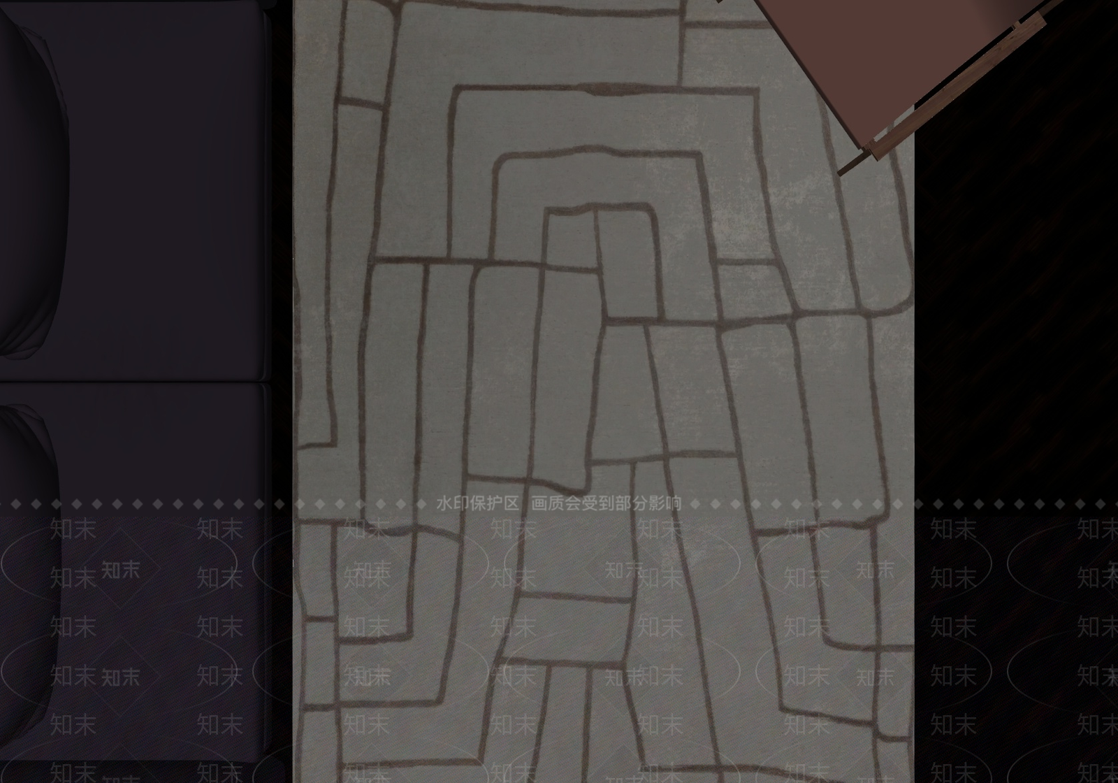 现代奶油地毯SU模型下载【ID:1187096862】