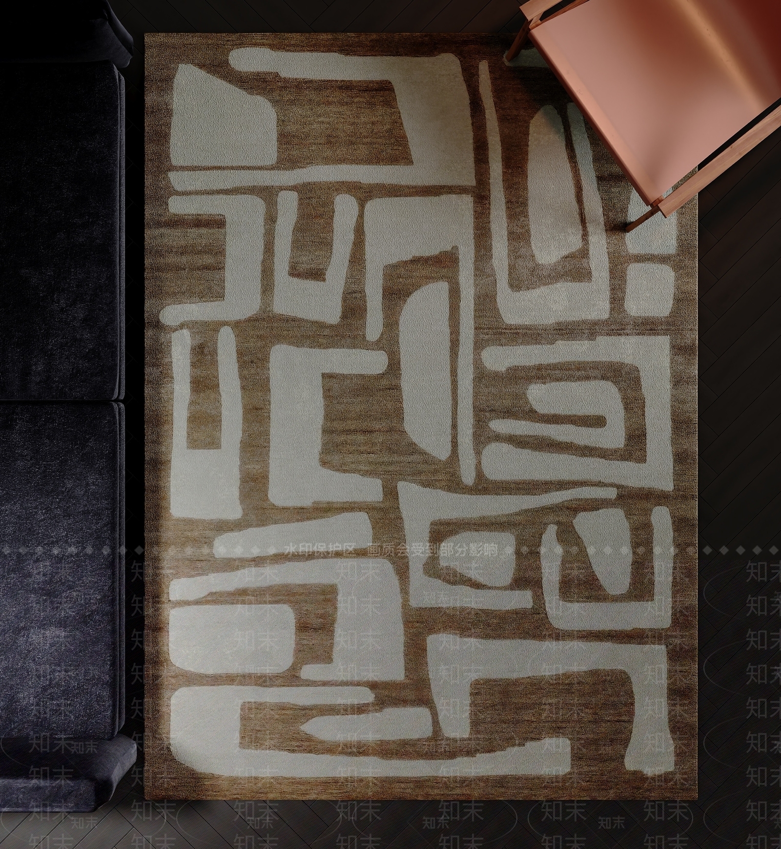 现代奶油地毯SU模型下载【ID:1187097979】