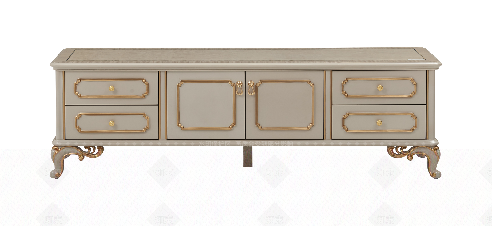 轻奢欧式电视柜3D模型下载【ID:1187101305】