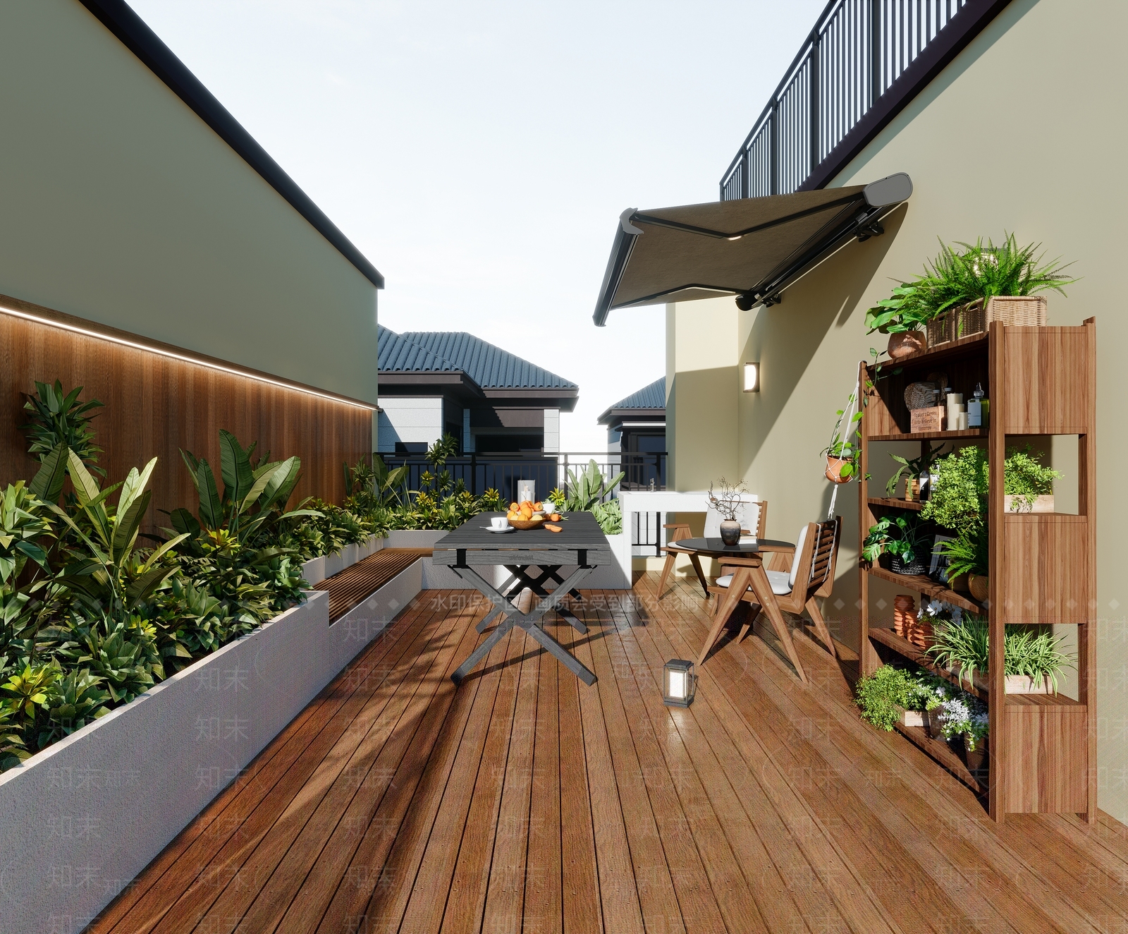 现代简约屋顶花园3D模型下载【ID:1187108393】