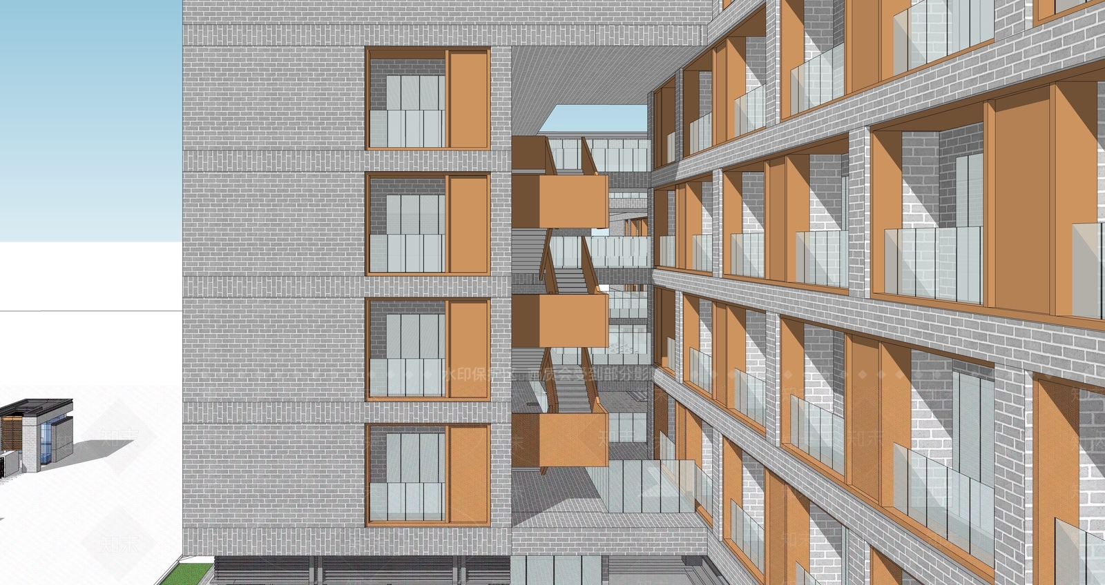 现代新中式多层住宅SU模型下载【ID:1187111652】