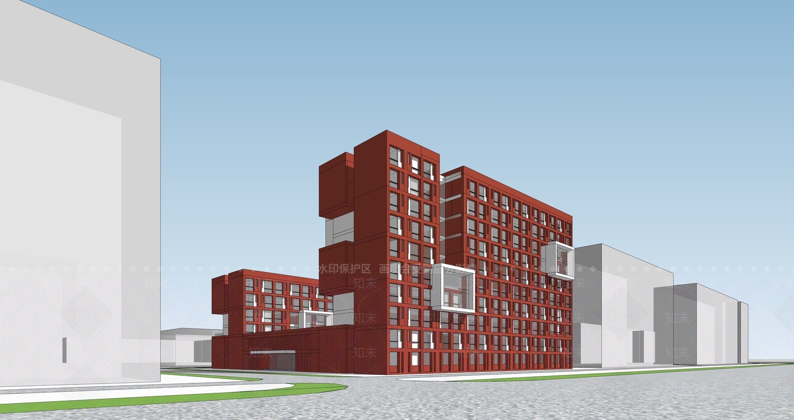 现代新中式多层住宅SU模型下载【ID:1187111807】