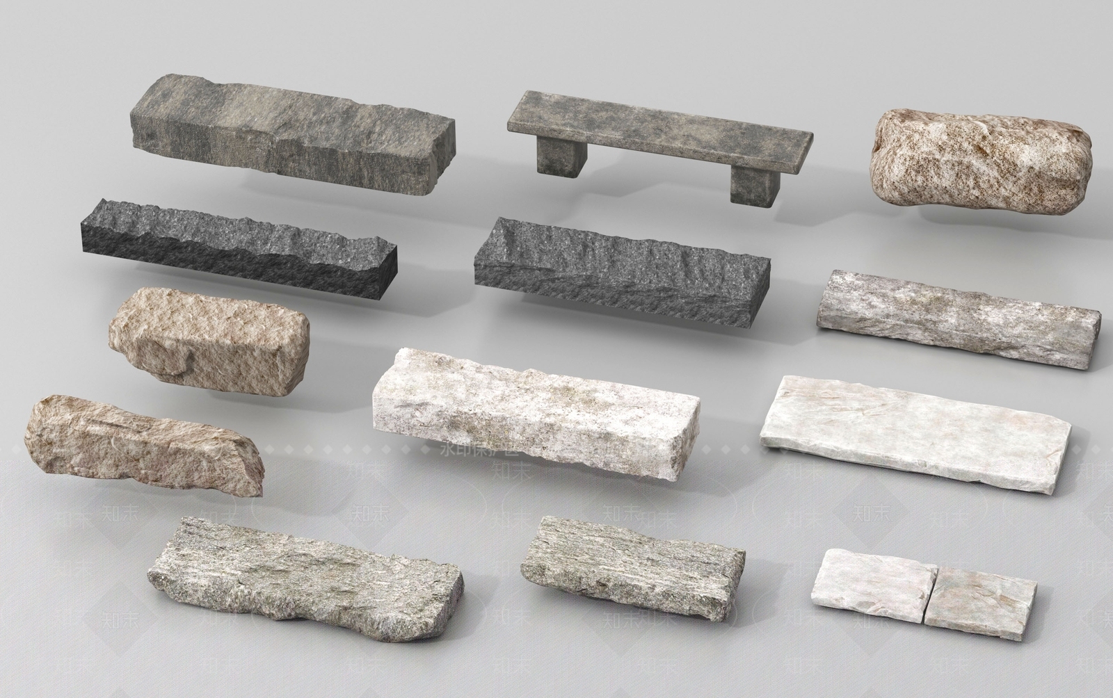 现代石头3D模型下载【ID:1187112938】