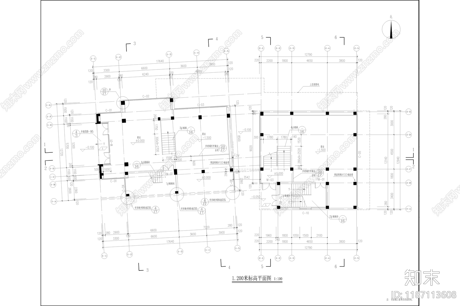 现代简约行政机构建筑cad施工图下载【ID:1187113608】
