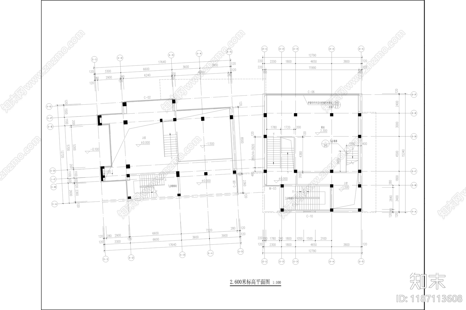 现代简约行政机构建筑cad施工图下载【ID:1187113608】