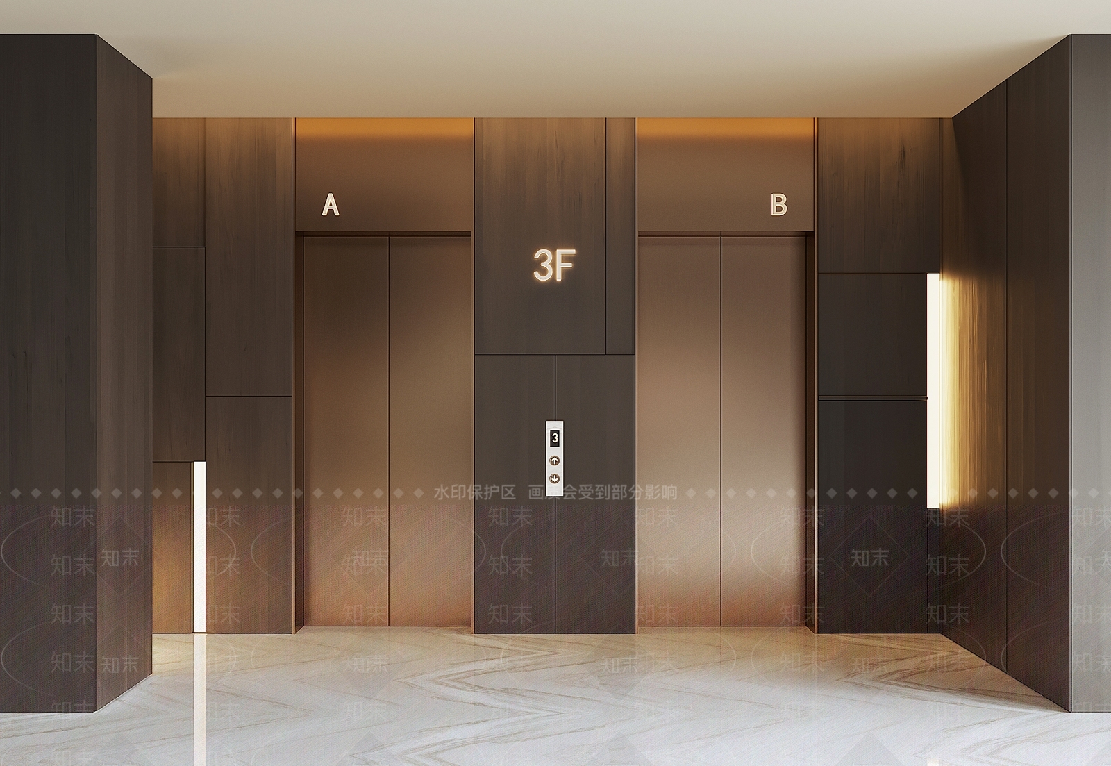 现代电梯间3D模型下载【ID:1187123708】
