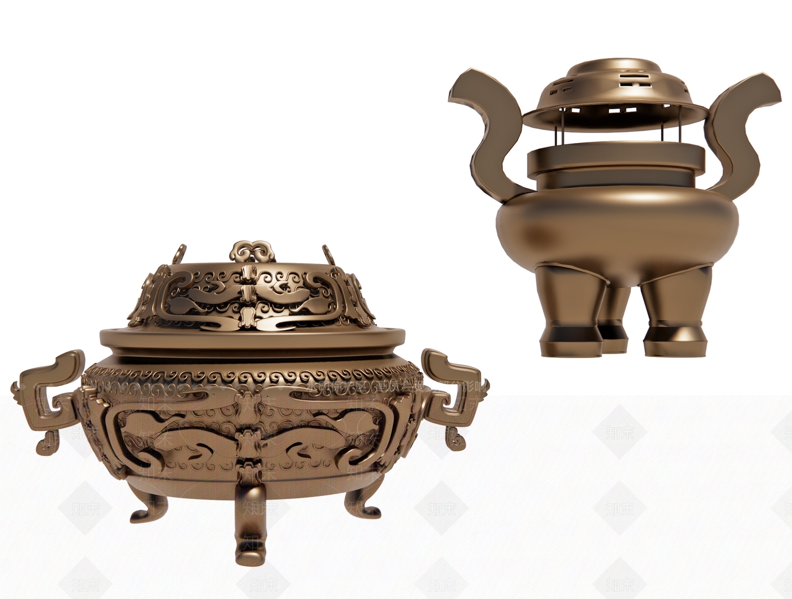 中式香炉SU模型下载【ID:1187126411】