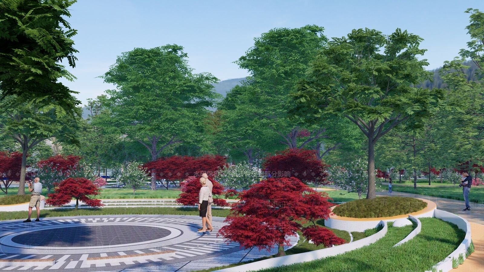 现代新中式景观公园SU模型下载【ID:1187205437】