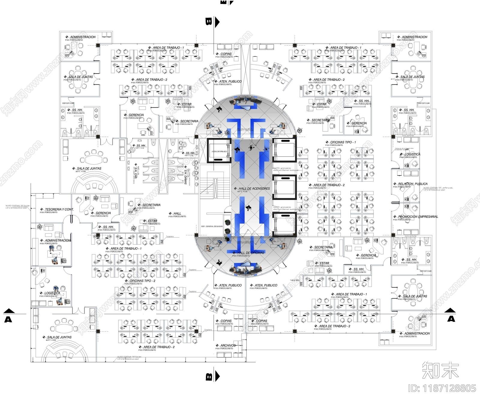 办公家具图库cad施工图下载【ID:1187128805】