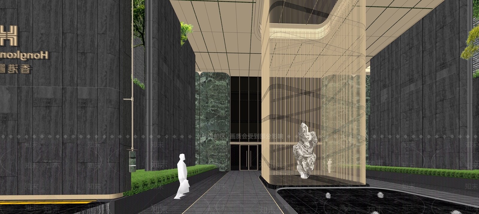 现代轻奢小区建筑SU模型下载【ID:1187130100】