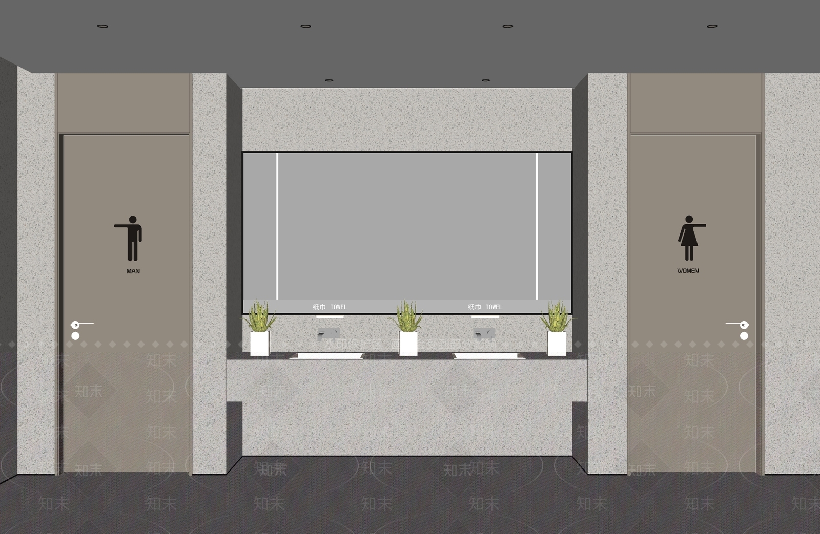 现代公共卫生间SU模型下载【ID:1187138676】
