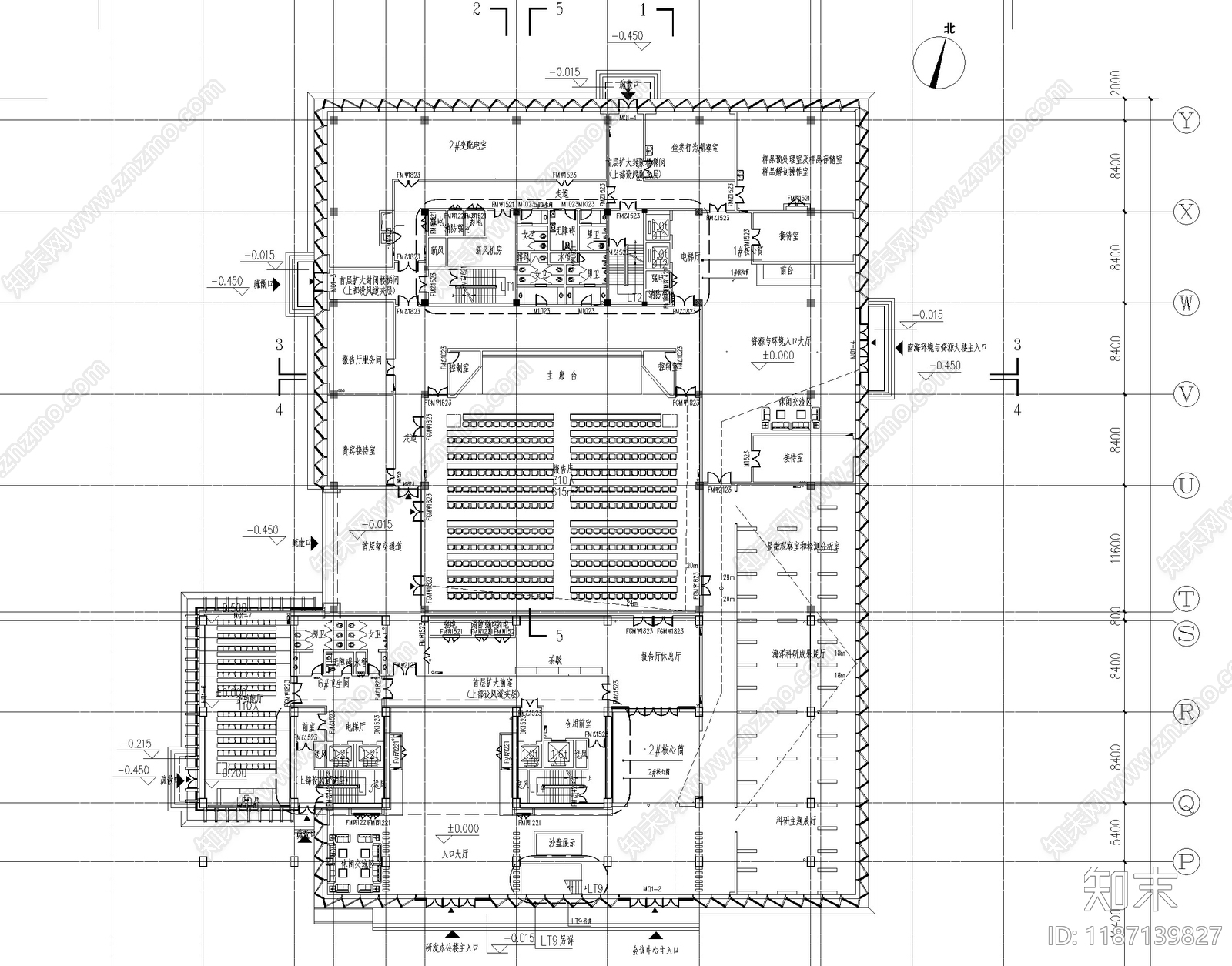 现代产业园建筑cad施工图下载【ID:1187139827】
