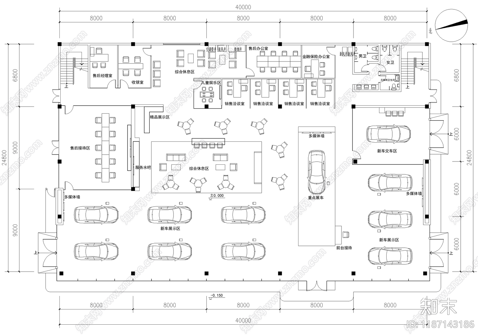4s店施工图下载【ID:1187143186】