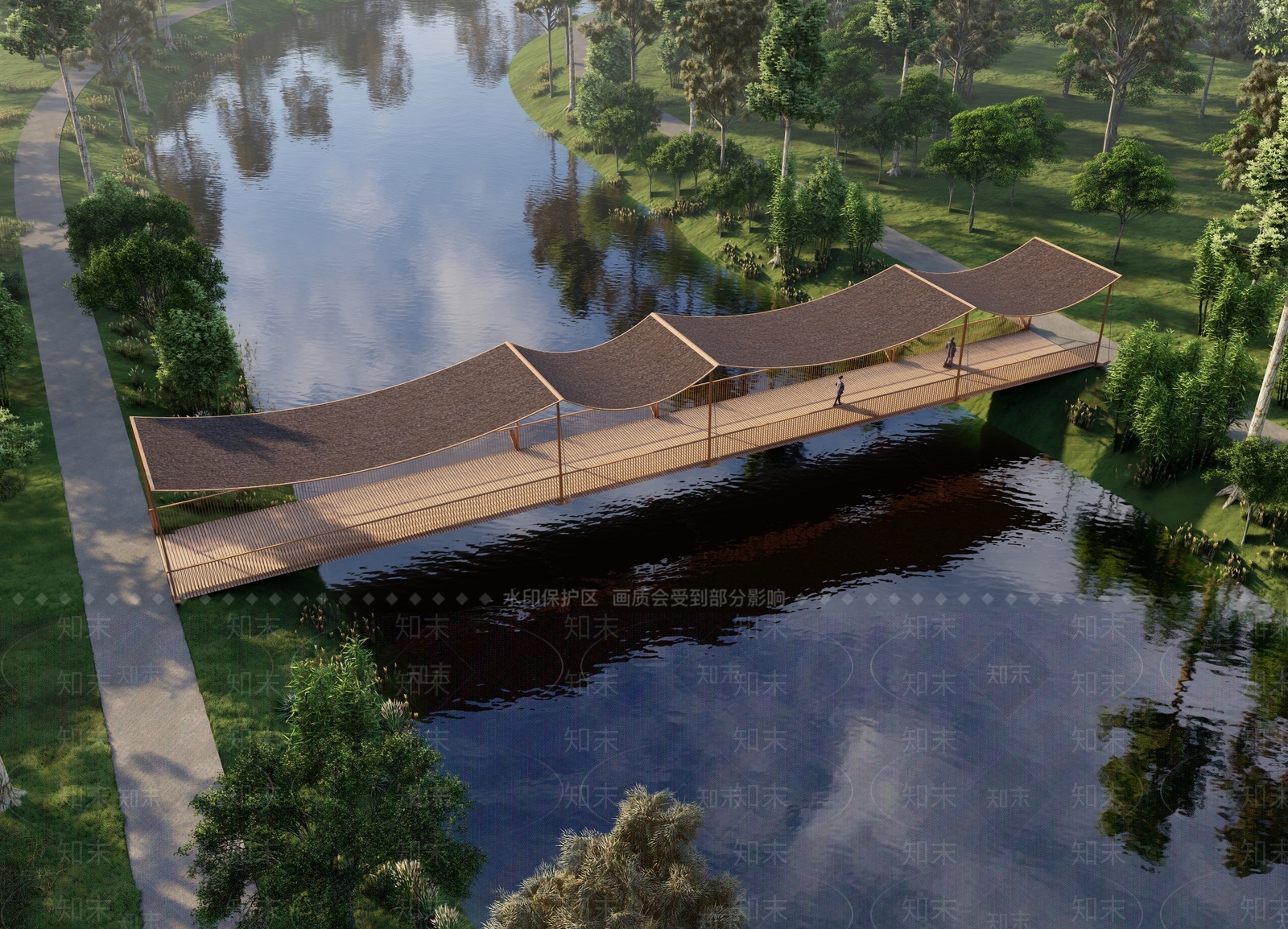 中式新中式景观桥SU模型下载【ID:1187143738】