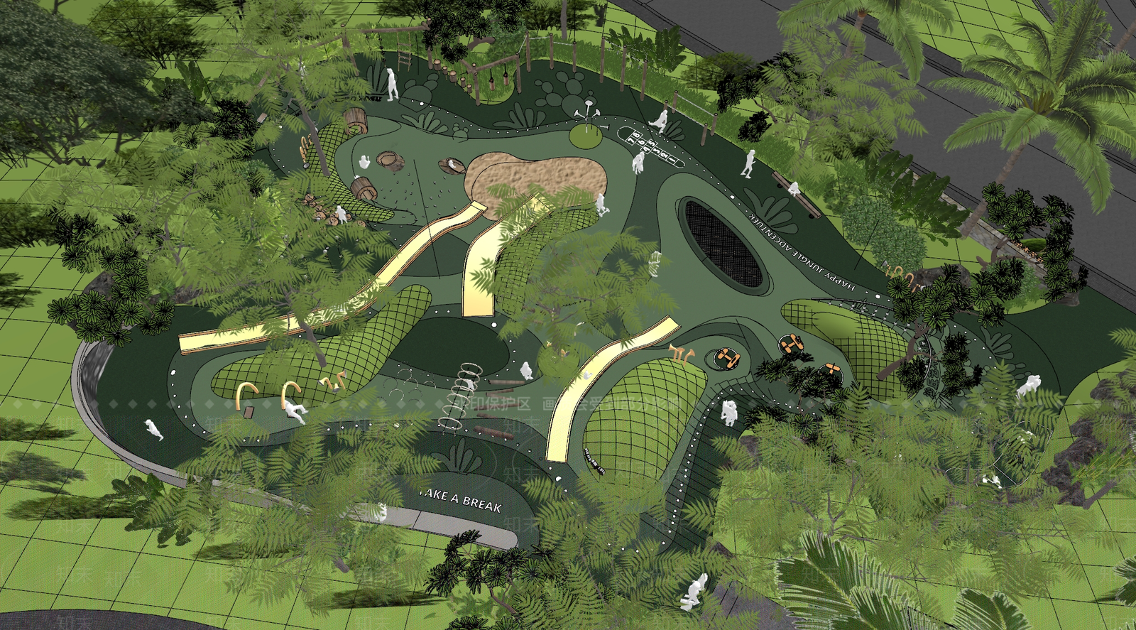 现代儿童游乐区SU模型下载【ID:1187145612】