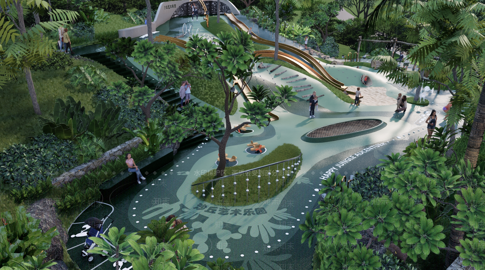 现代儿童游乐区SU模型下载【ID:1187145612】