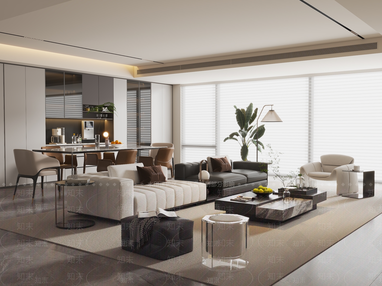 现代客餐厅3D模型下载【ID:1215039263】