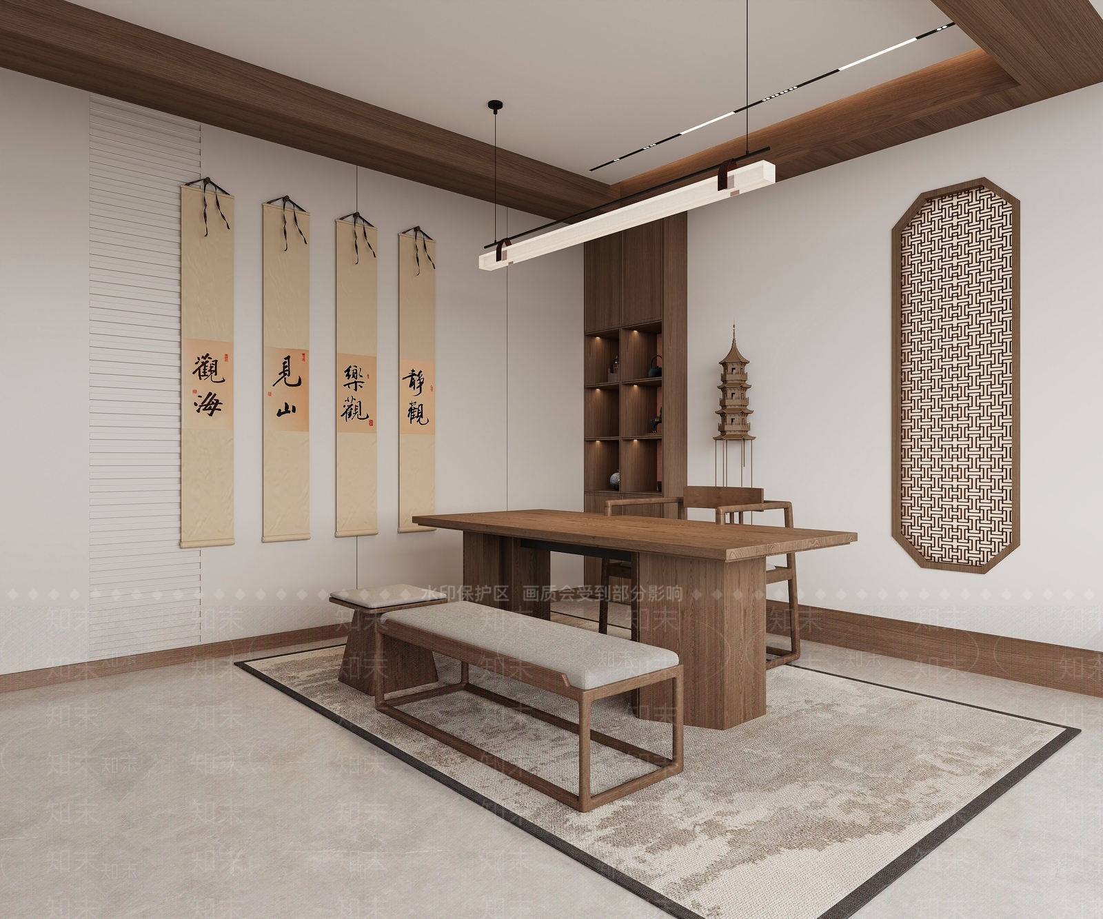 新中式茶室3D模型下载【ID:1215039248】