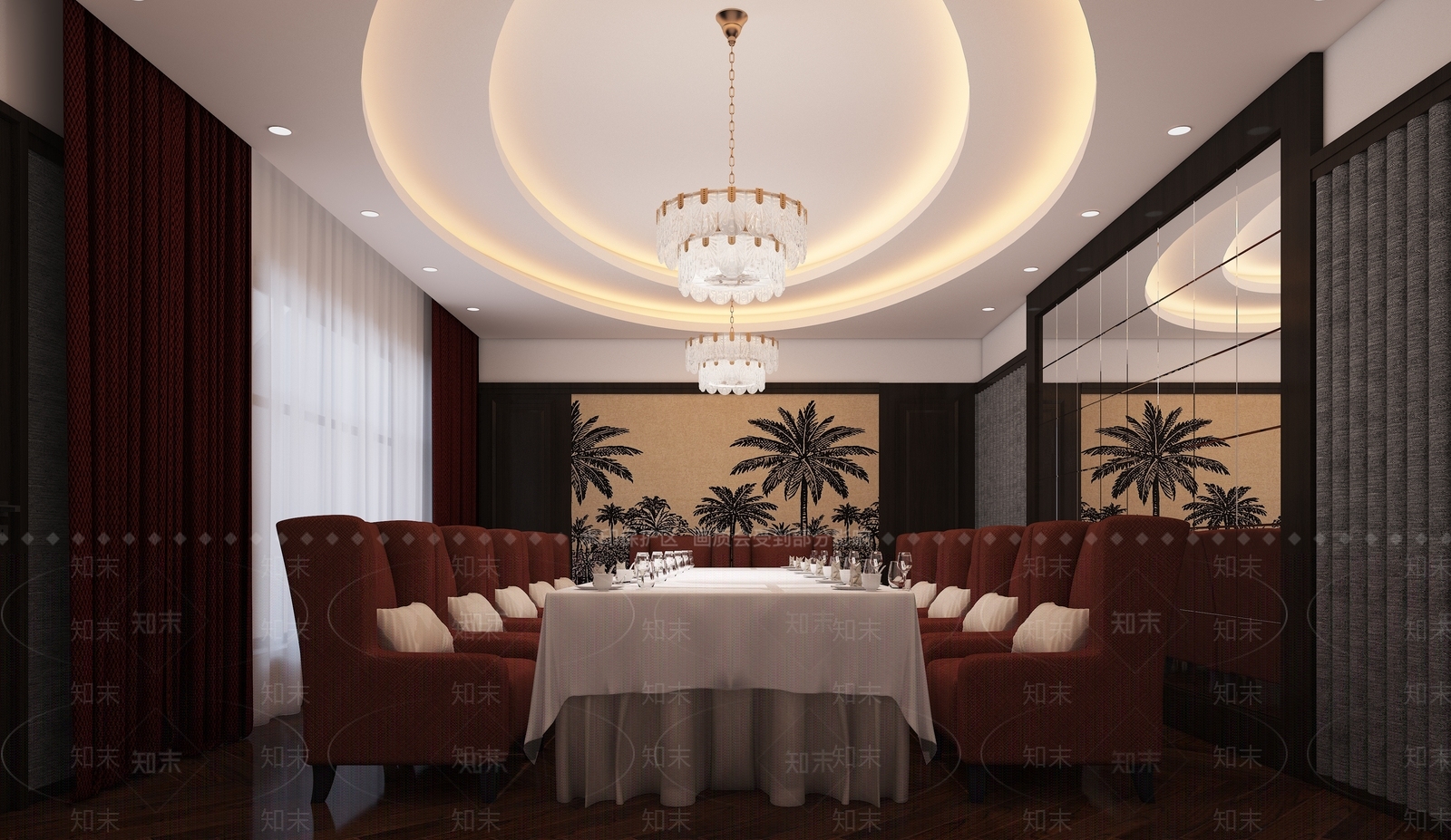 复古美式包厢3D模型下载【ID:1187157395】