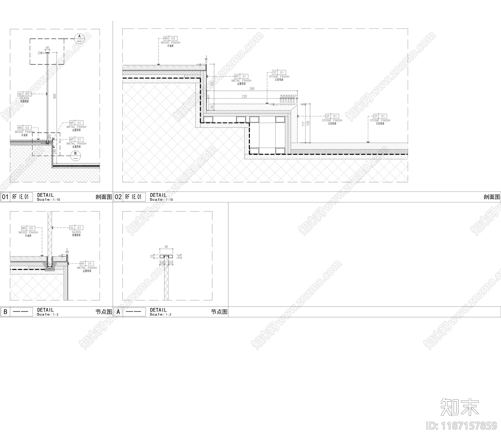 现代极简其他景观cad施工图下载【ID:1187157859】