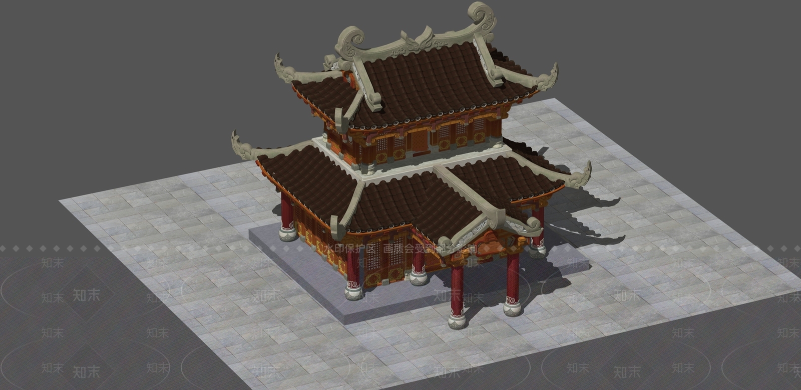 复古中古古建筑SU模型下载【ID:1187157816】
