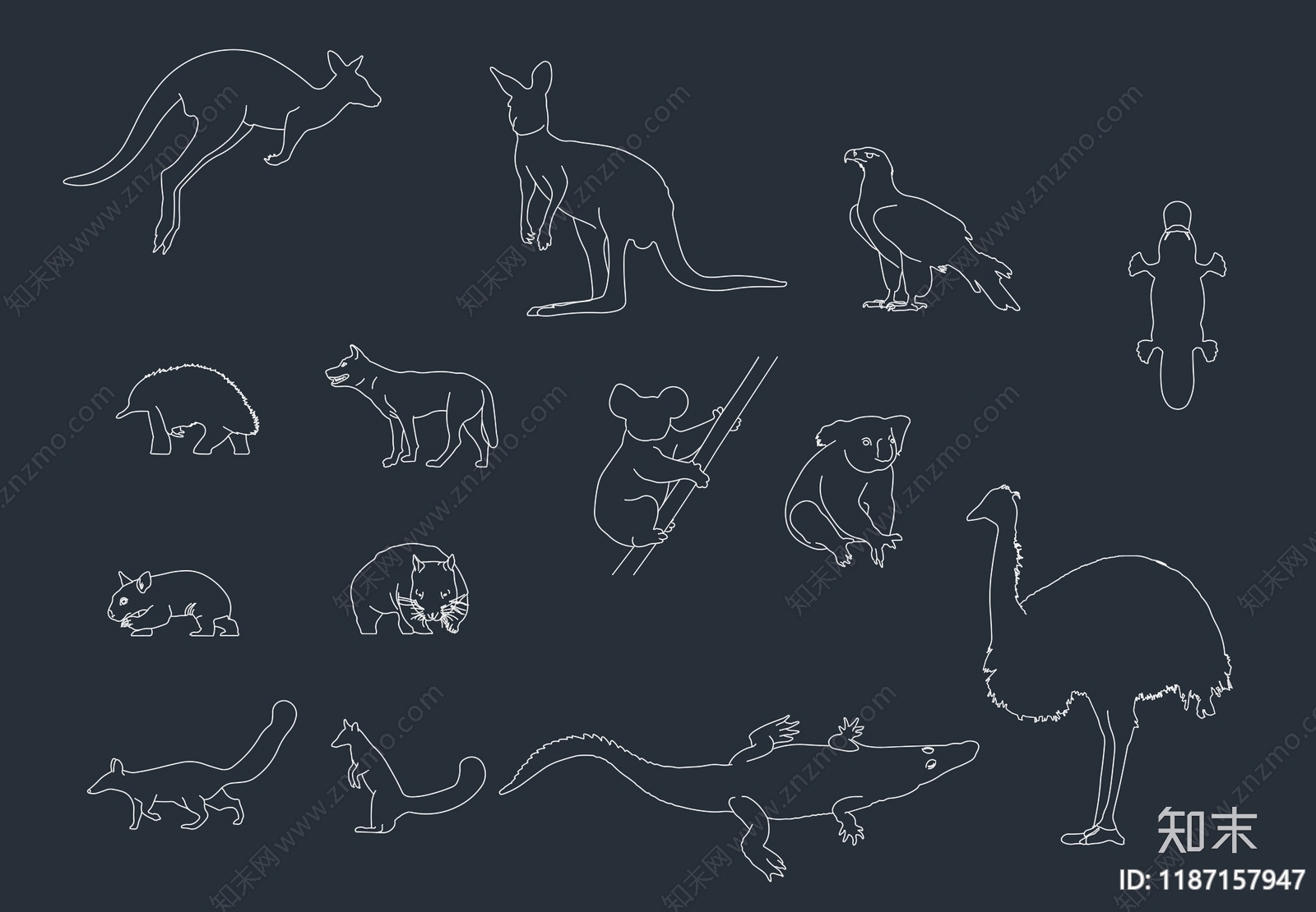 现代动物施工图下载【ID:1187157947】