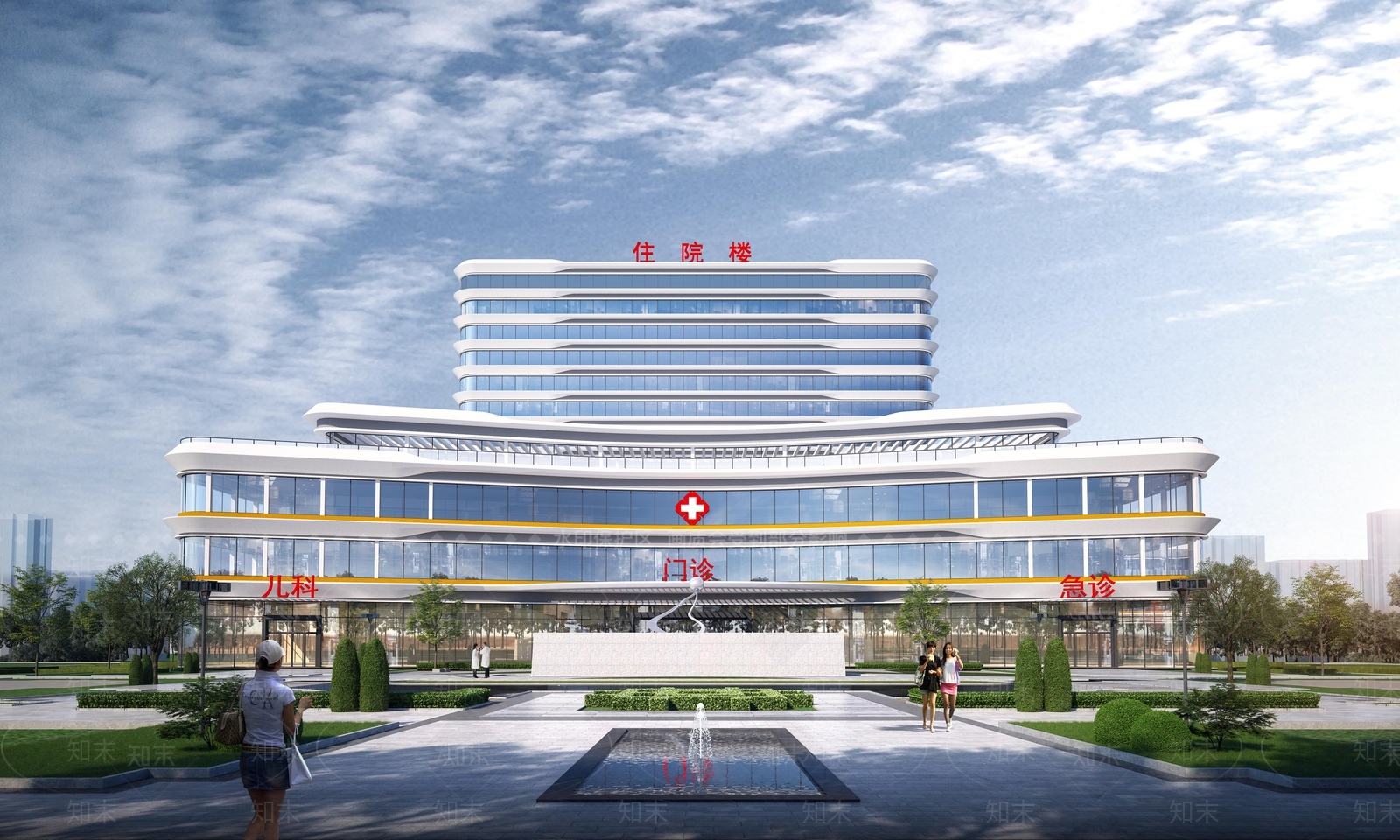 现代简约医院建筑SU模型下载【ID:1187163359】