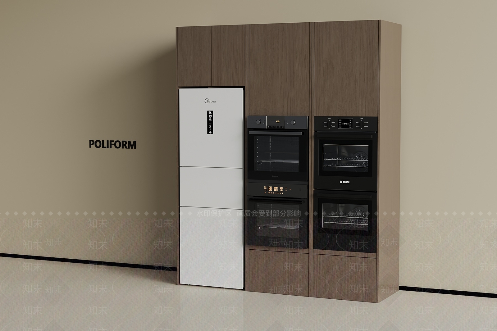 现代冰箱柜3D模型下载【ID:1187167330】