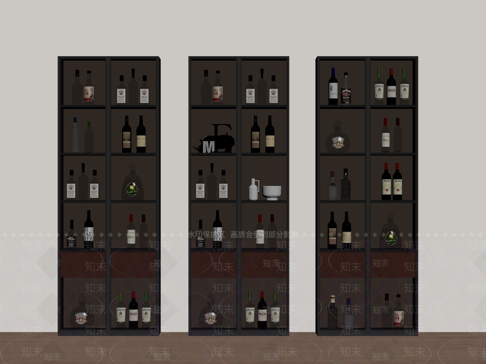 现代酒柜SU模型下载【ID:1187167557】