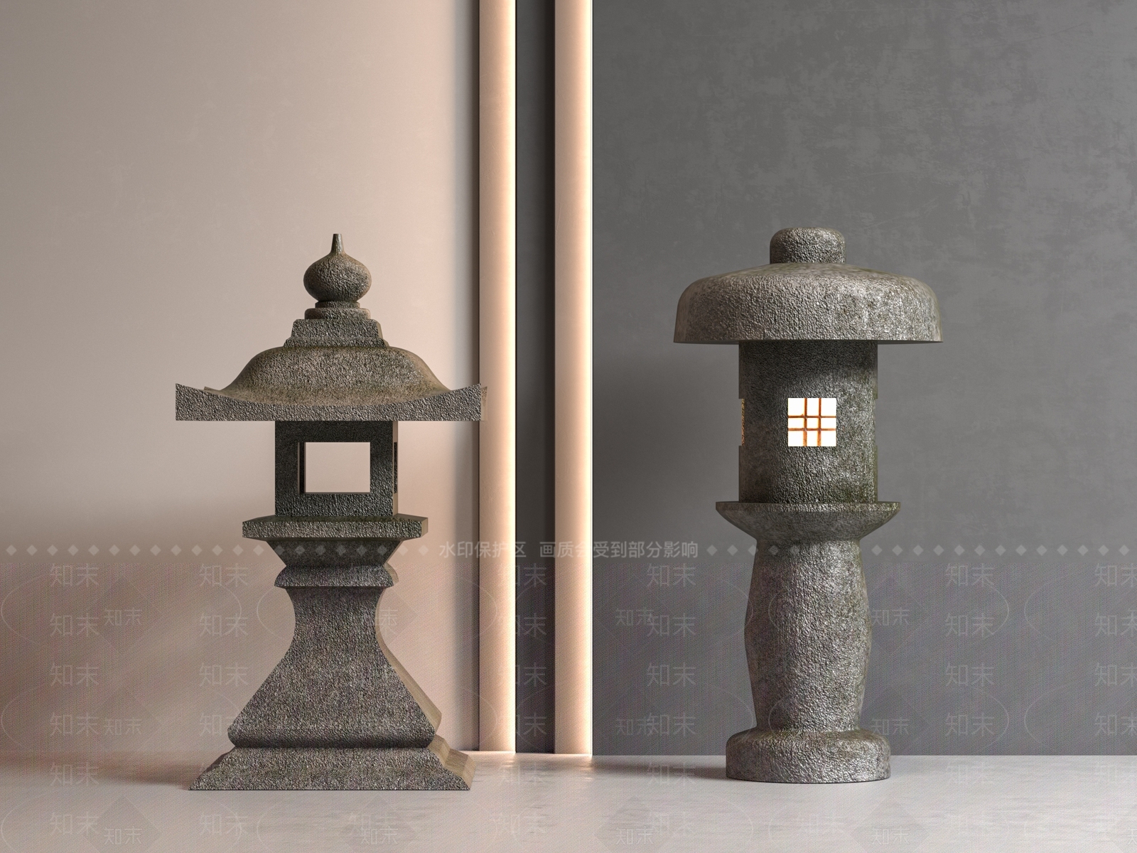 新中式日式景观灯SU模型下载【ID:1187170051】