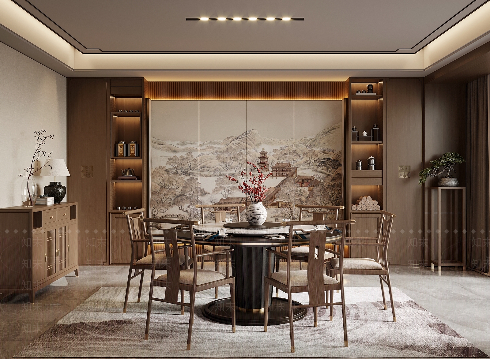 新中式包厢3D模型下载【ID:1187171735】