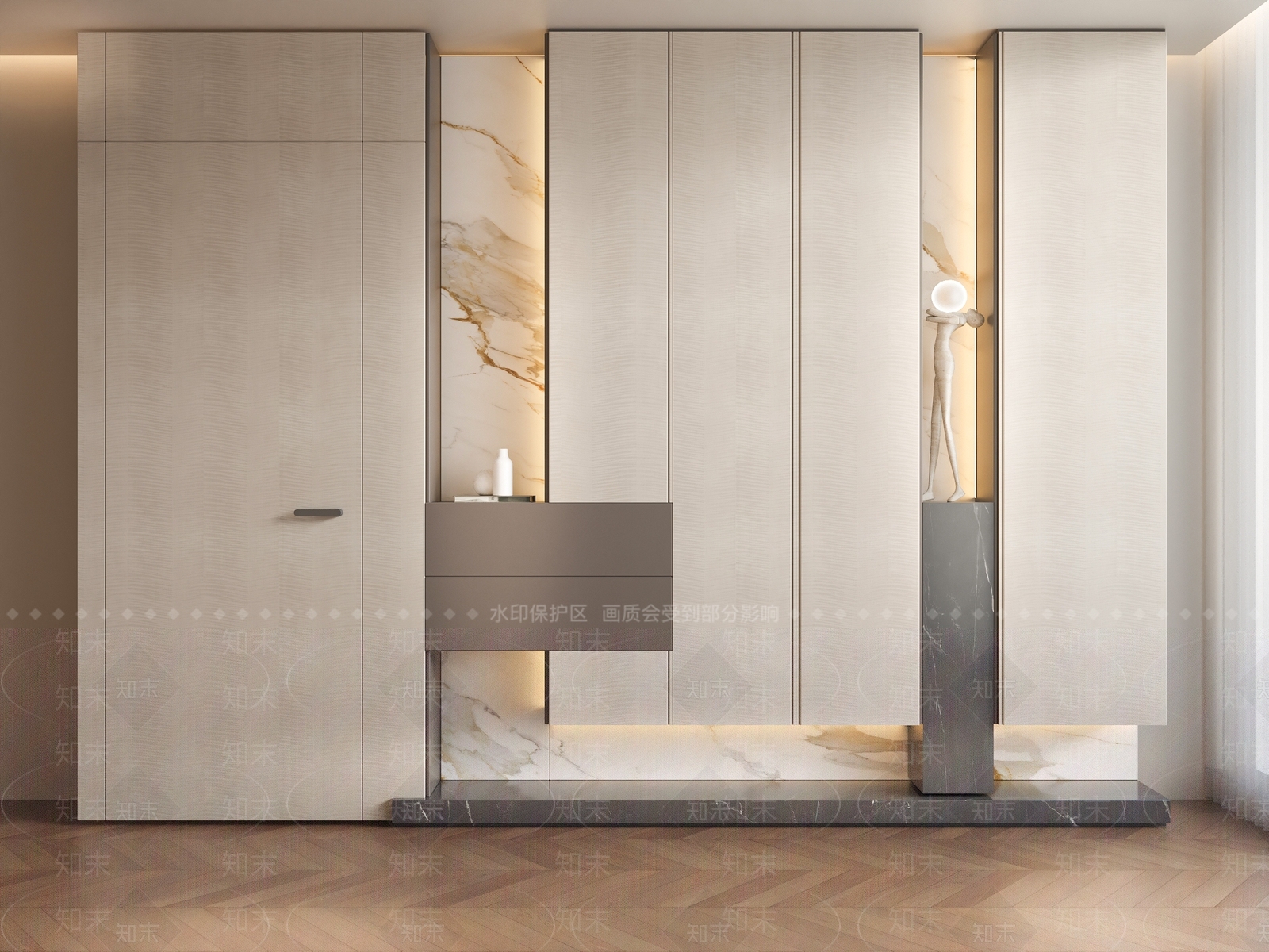 现代轻奢鞋柜3D模型下载【ID:1187173595】