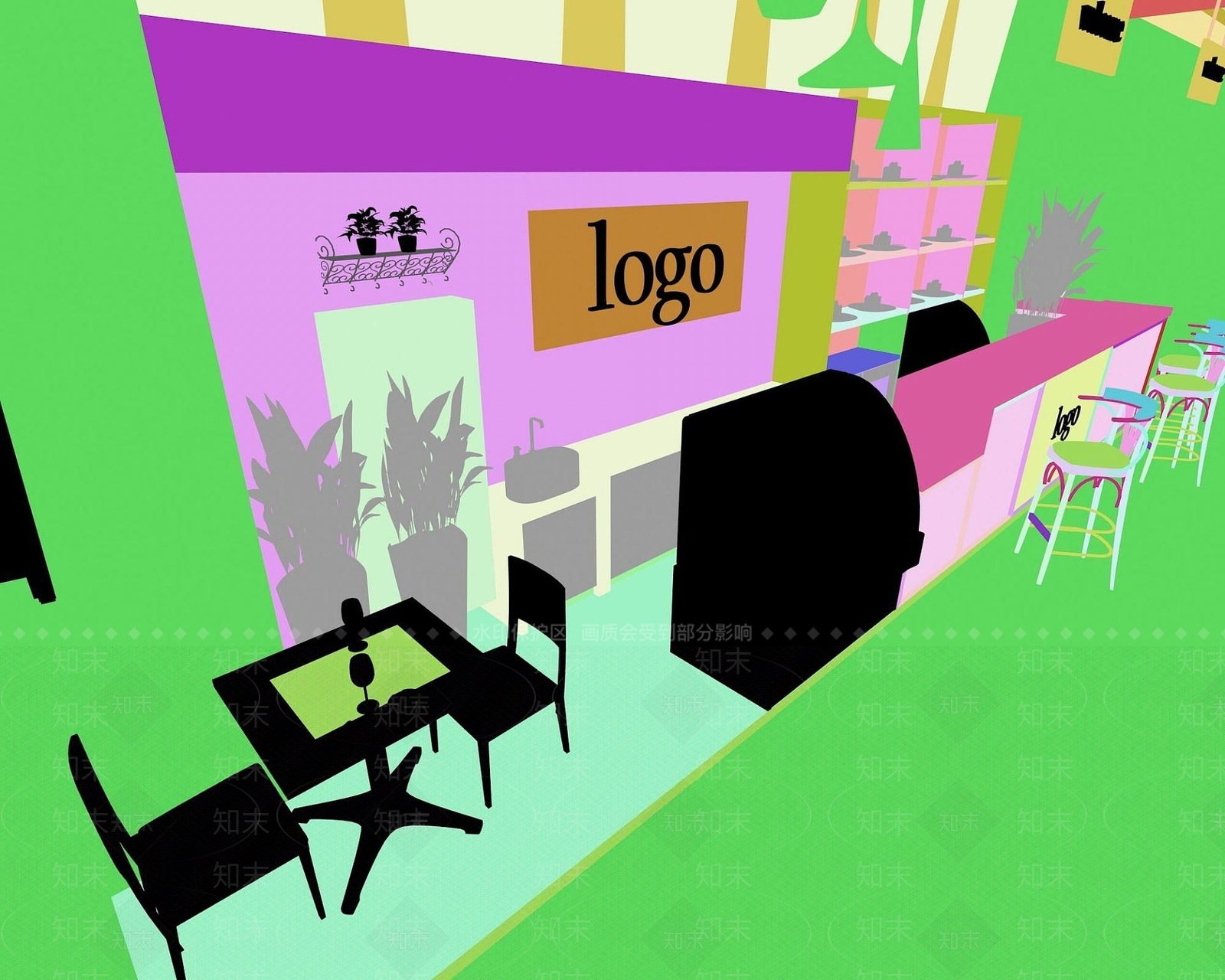 现代办公大厅3D模型下载【ID:1187175595】