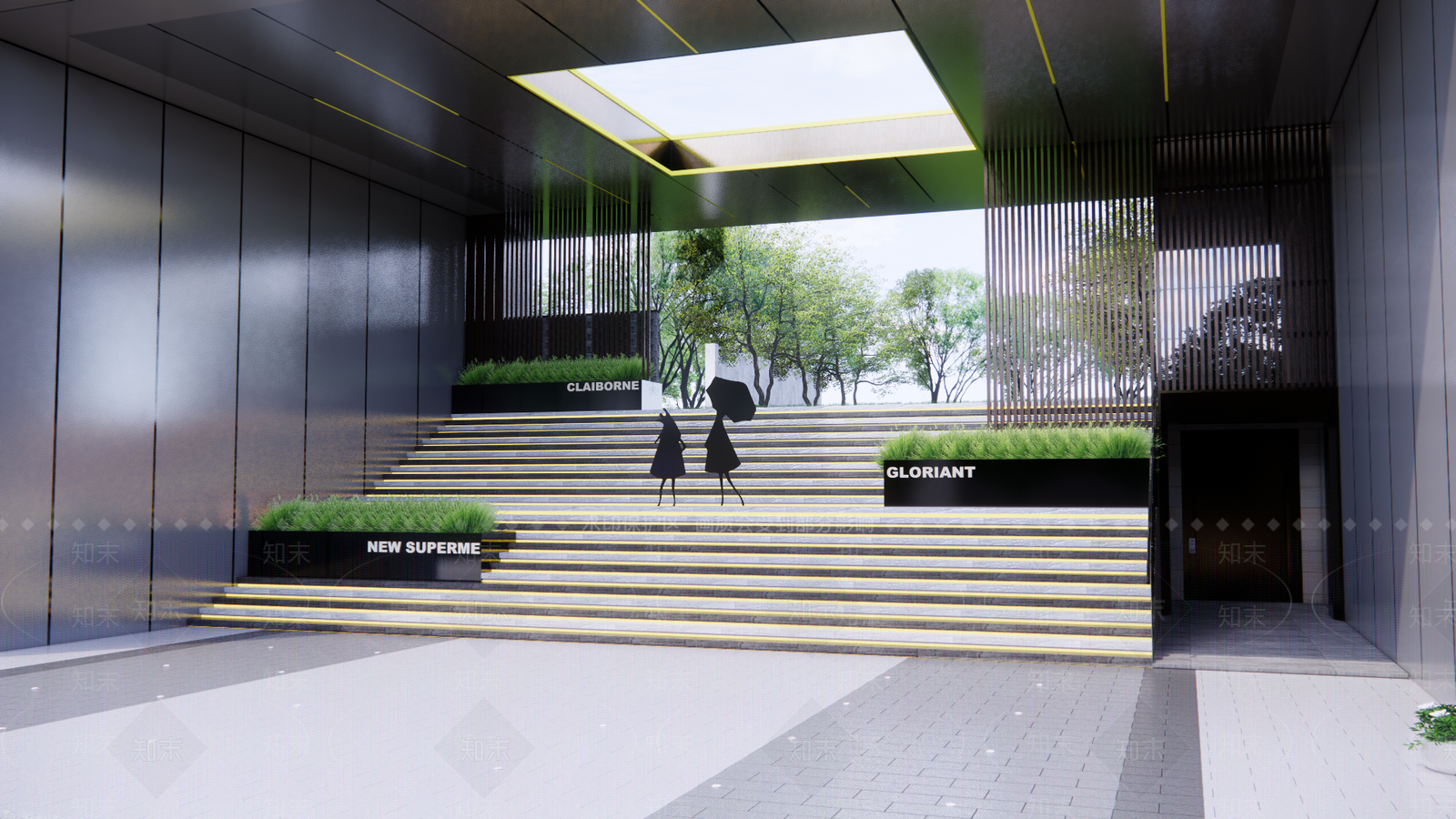 现代台阶景观SU模型下载【ID:1187192601】