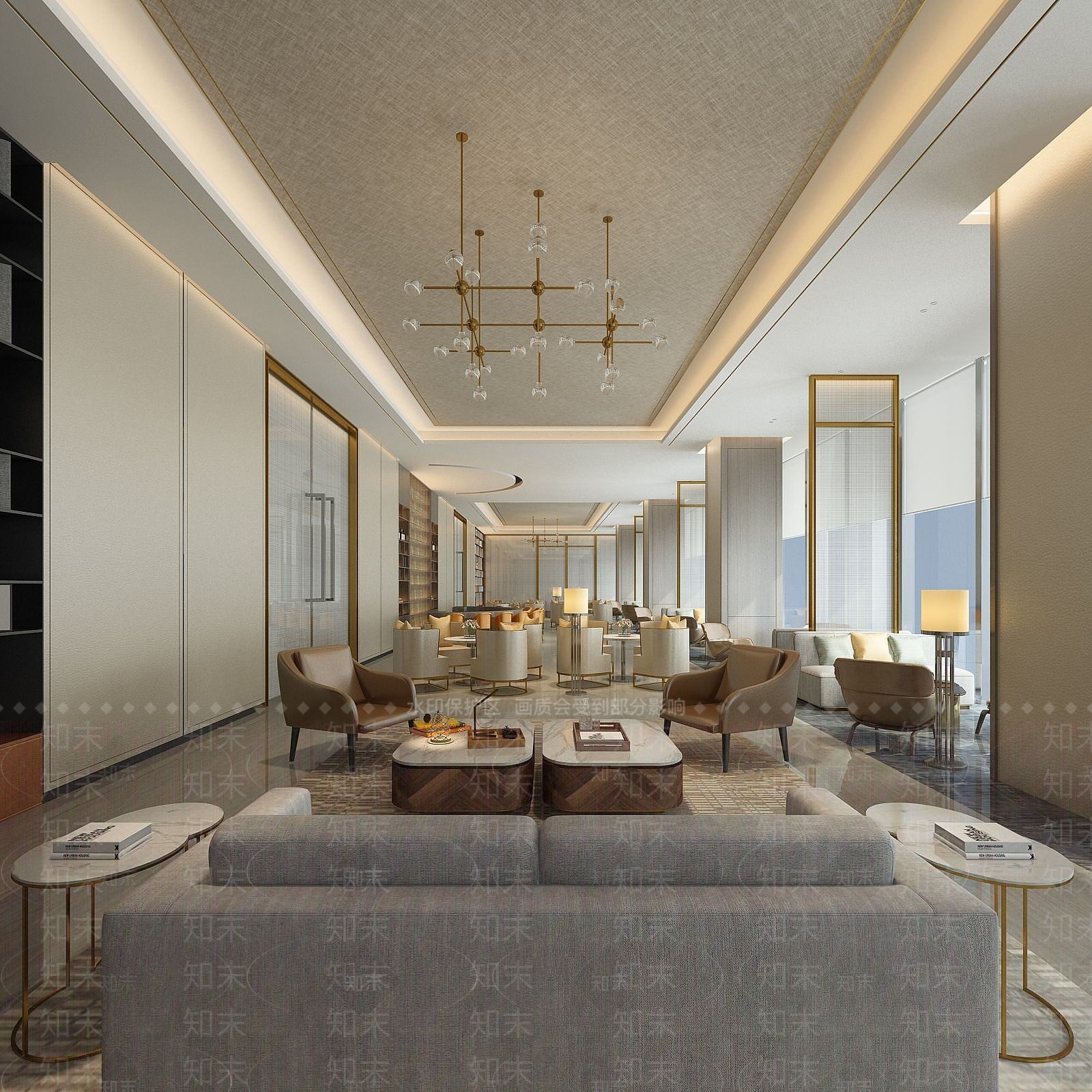 现代办公大厅3D模型下载【ID:1187185472】
