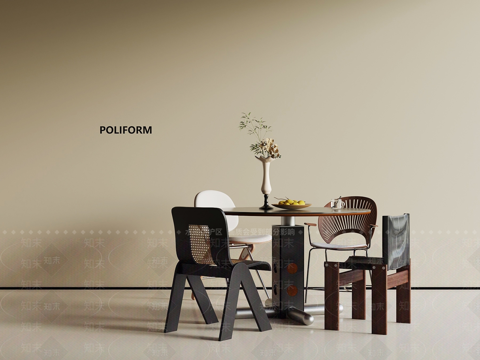 法式中古餐桌3D模型下载【ID:1187185696】