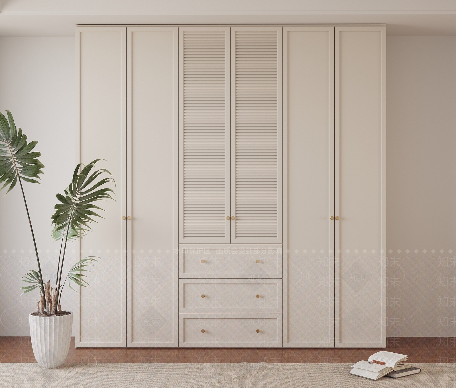 现代北欧衣柜3D模型下载【ID:1187185837】