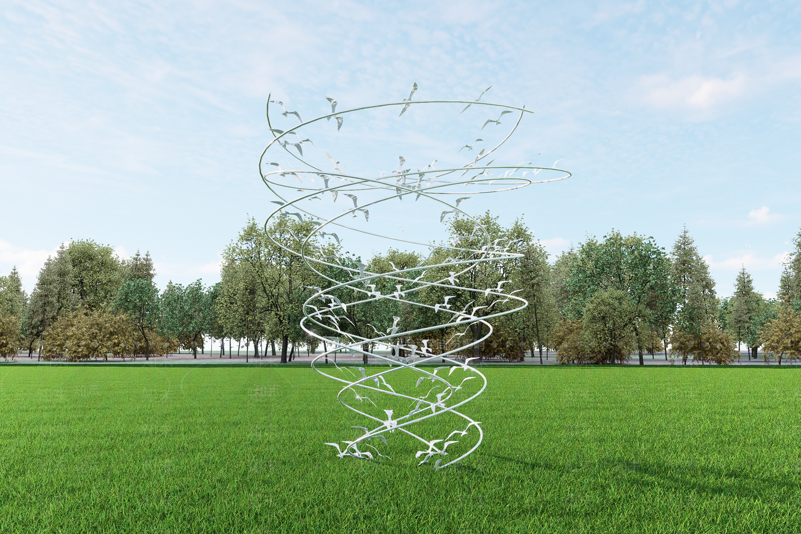 现代极简艺术装置SU模型下载【ID:1187188518】