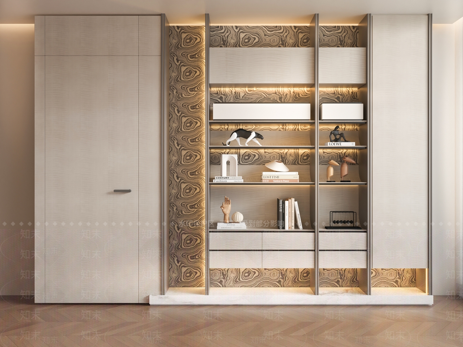 现代轻奢鞋柜3D模型下载【ID:1187189657】