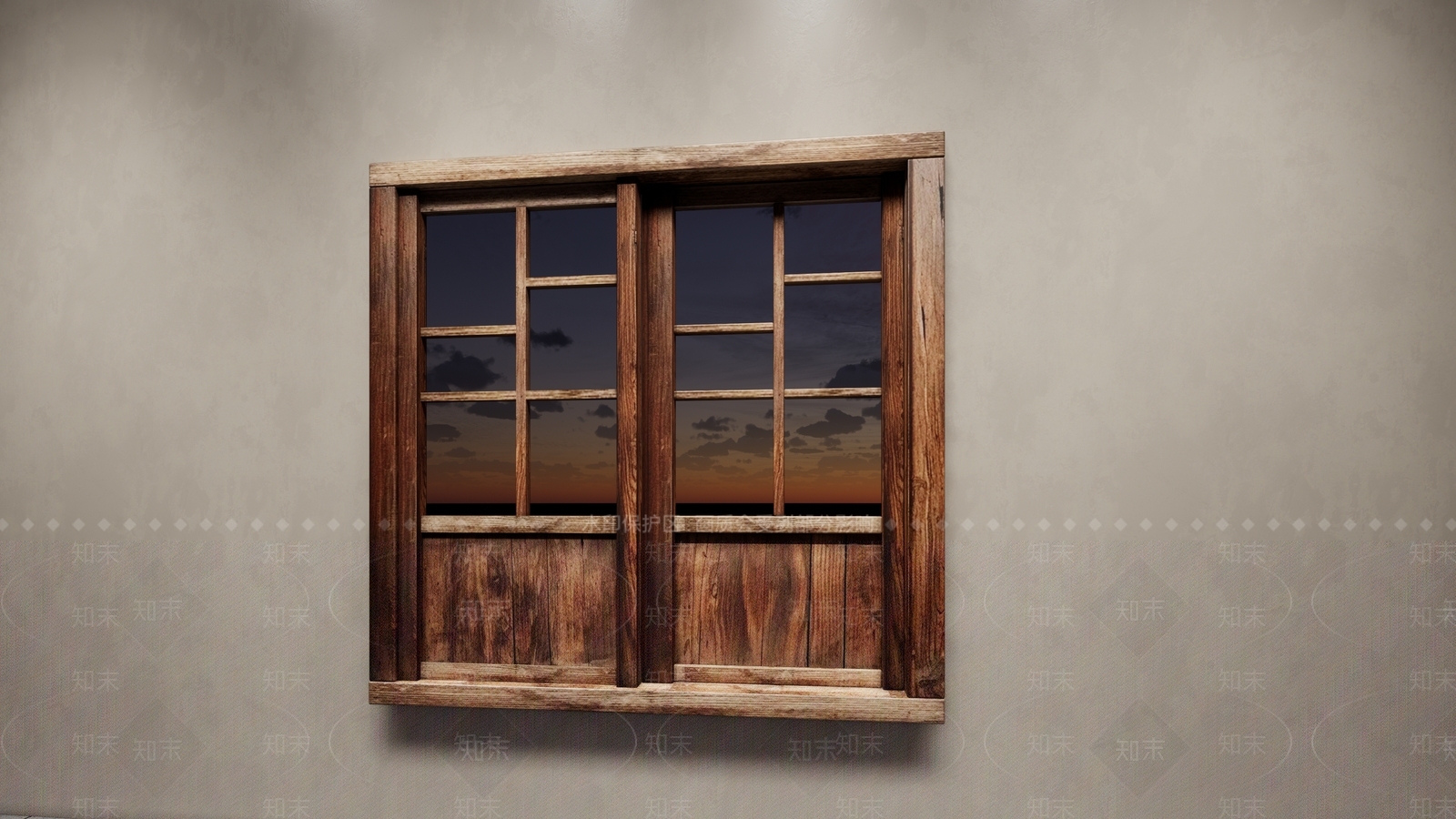 侘寂禅意镂花窗SU模型下载【ID:1187192170】